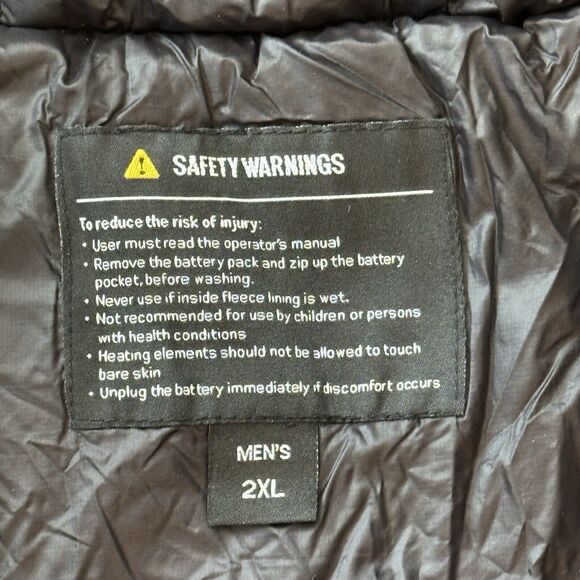 Gobi Heat Men's 2XL Nomad 5-Zone Heated Puffer Jacket Full Zip NEW w/ Heat Pack - Picture 7 of 14